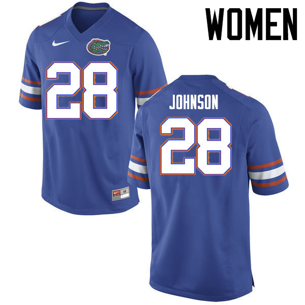 Women Florida Gators #28 Kylan Johnson College Football Jerseys Sale-Blue - Click Image to Close